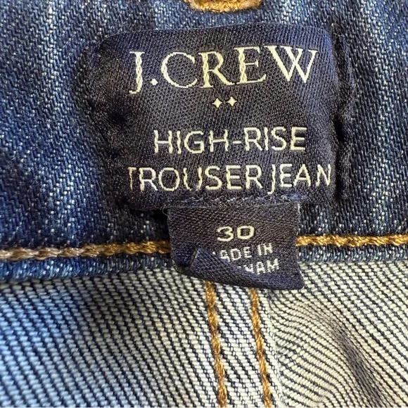 J. Crew Denim High Rise Trouser Jean Size 30 - Picture 8 of 9